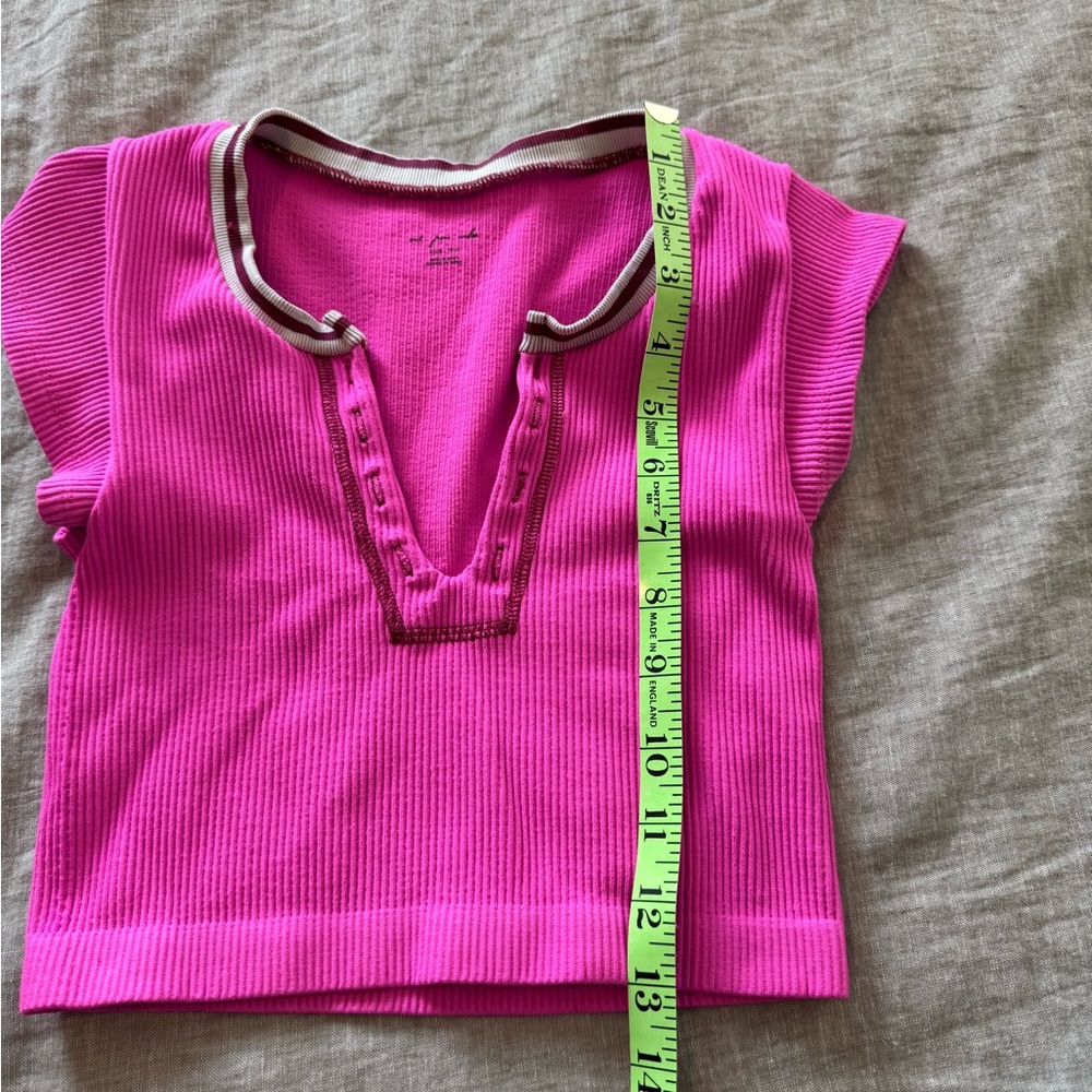 Out From Under Ribbed Hot Pink Crop Top - Picture 7 of 7